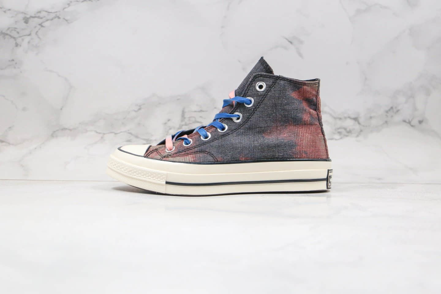 匡威Converse Chunk Taylor 1970s公司级版本高帮渐变蓝色鞋带棕色扎染低地狱之火帆布鞋原盒原标