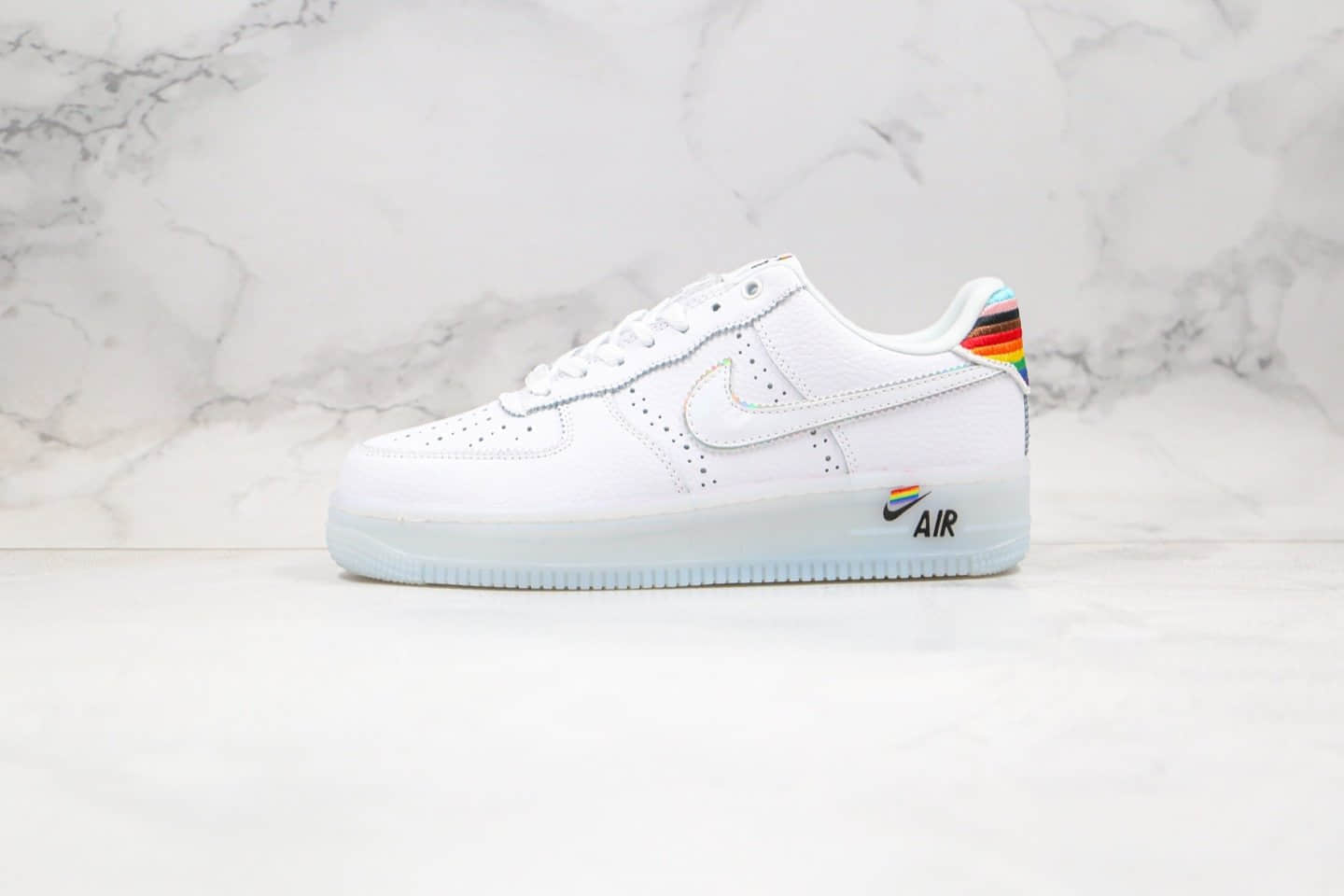 耐克Nike Air Force 1 Betrue纯原版本低帮空军一号果冻底彩虹盒白彩虹尾原盒原标原档案数据开发 货号:CV0258-100