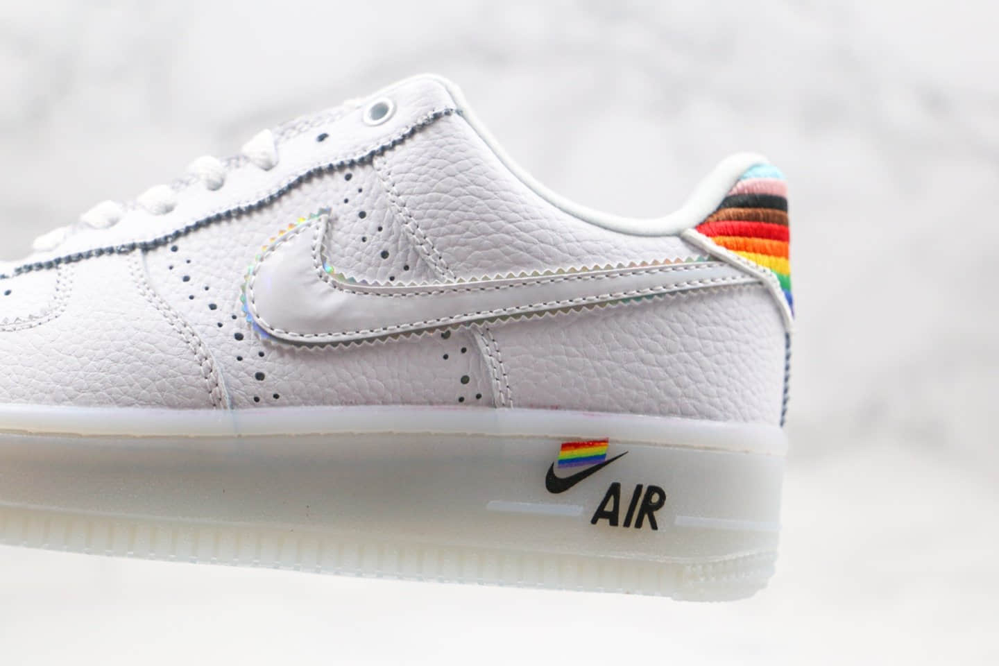 耐克Nike Air Force 1 Betrue纯原版本低帮空军一号果冻底彩虹盒白彩虹尾原盒原标原档案数据开发 货号:CV0258-100