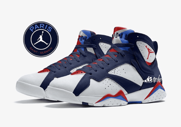 大巴黎联名新作!全新AJ7“PSG”首度曝光! 货号:CZ0789-105