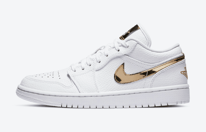 亮金色细节吸睛度爆棚!这双低帮AJ1有点炫! 货号:CZ4776-100
