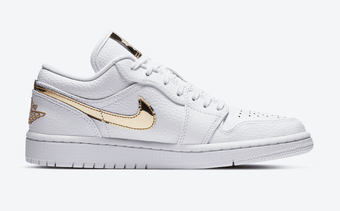 亮金色细节吸睛度爆棚!这双低帮AJ1有点炫! 货号:CZ4776-100