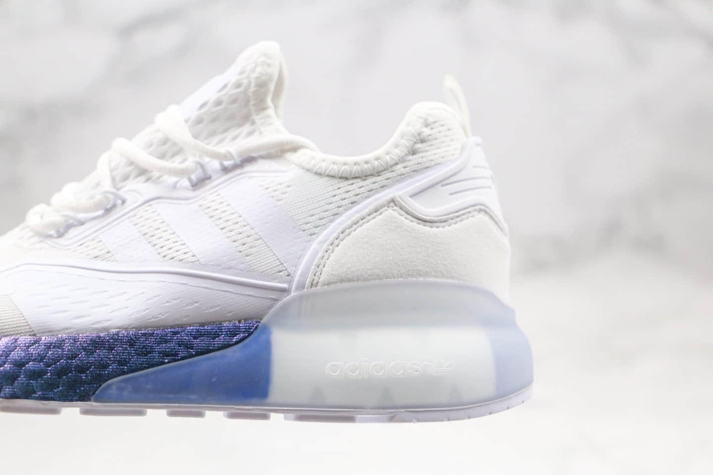 阿迪达斯Adidas Originals ZX 2K Boost纯原版本易烊千玺同款ZX 2K爆米花运动跑鞋白紫色原盒原标 货号:FV2928