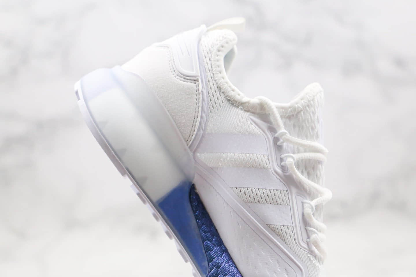 阿迪达斯Adidas Originals ZX 2K Boost纯原版本易烊千玺同款ZX 2K爆米花运动跑鞋白紫色原盒原标 货号:FV2928