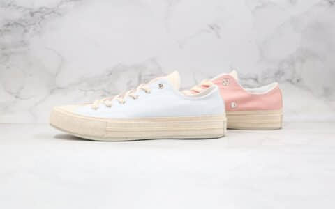匡威Converse Tri-Panel Renew公司级版本张艺兴同款环保系列低帮麻布粉蓝色帆布鞋原厂硫化大底 货号:167772C
