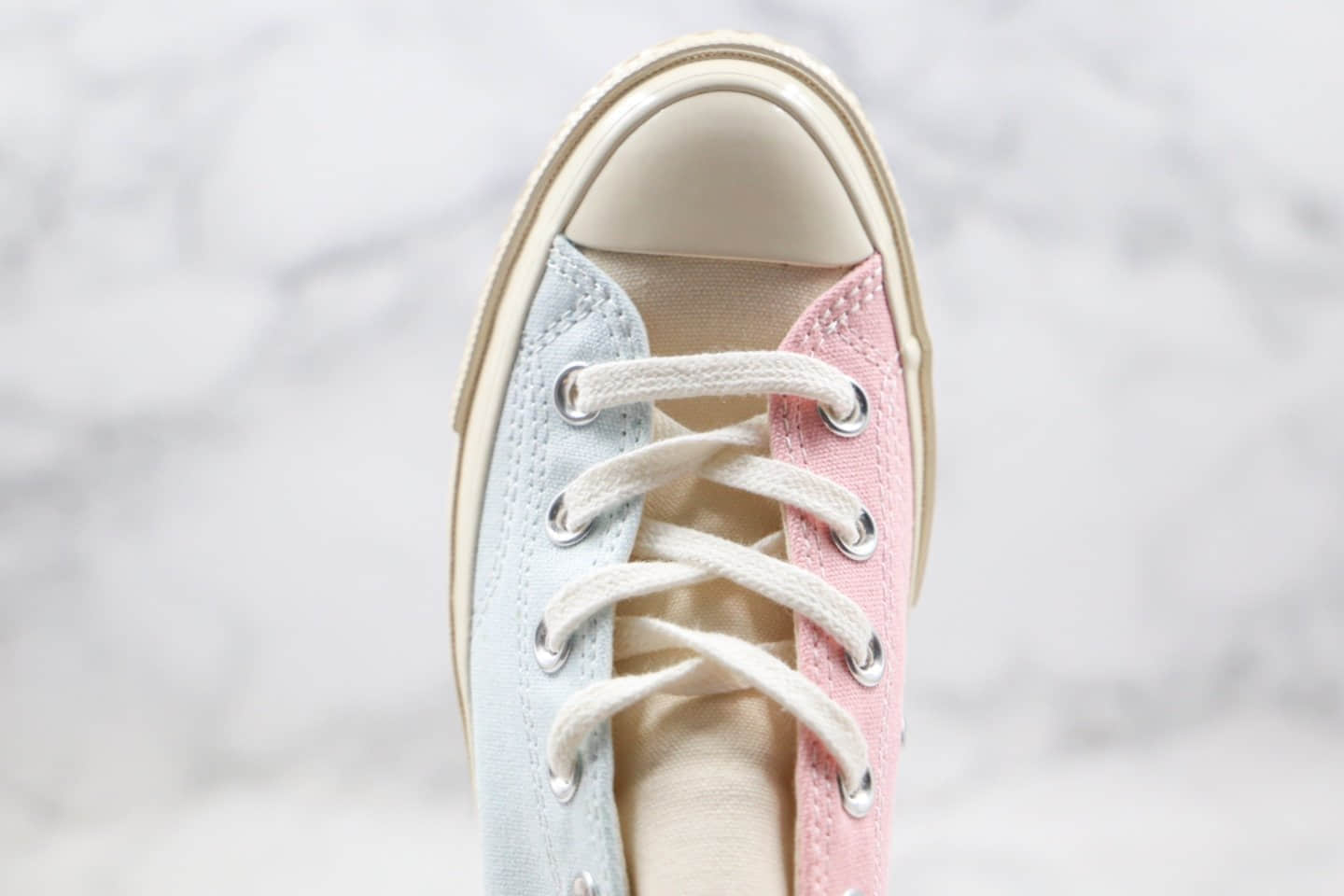 匡威Converse Tri-Panel Renew公司级版本张艺兴同款环保系列低帮麻布粉蓝色帆布鞋原厂硫化大底 货号:167772C