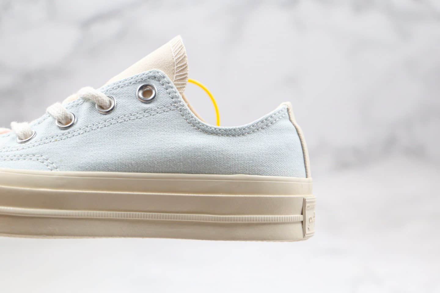 匡威Converse Tri-Panel Renew公司级版本张艺兴同款环保系列低帮麻布粉蓝色帆布鞋原厂硫化大底 货号:167772C