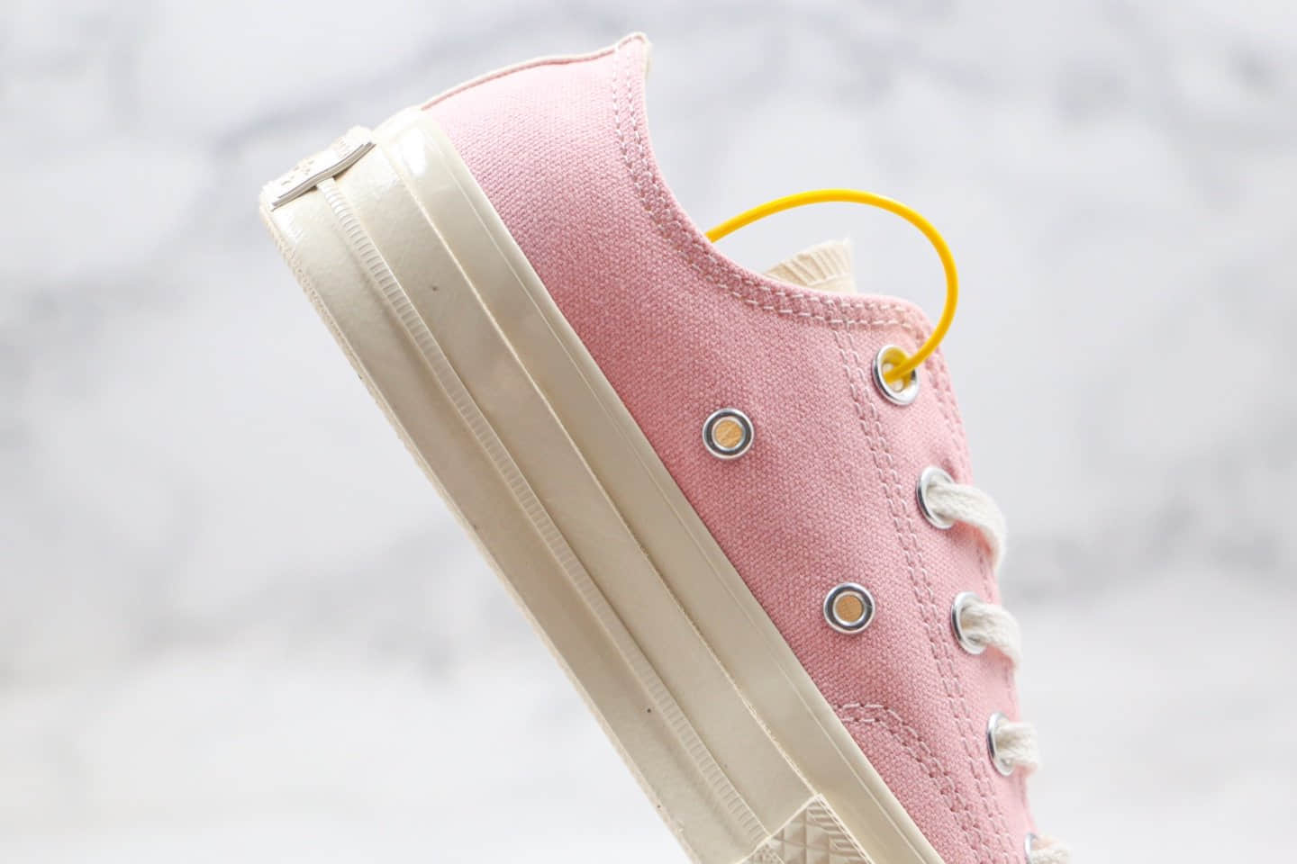 匡威Converse Tri-Panel Renew公司级版本张艺兴同款环保系列低帮麻布粉蓝色帆布鞋原厂硫化大底 货号:167772C