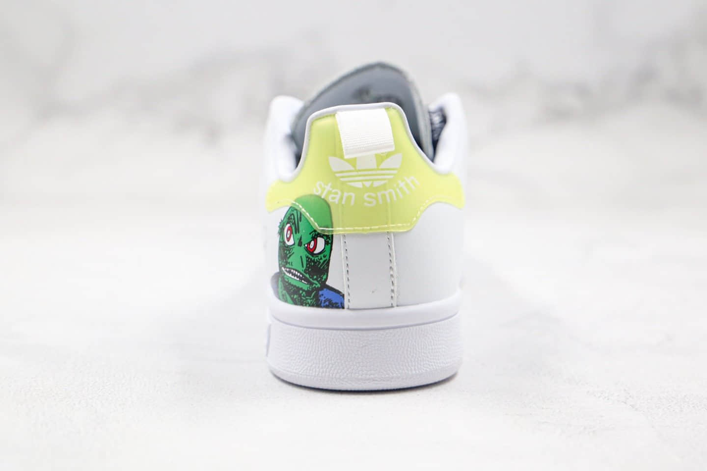 阿迪达斯Adidas Originals Stan Smith W纯原版本三叶草史密斯柠檬黄绿尾乌龟卡通涂鸦配色原档案数据开发 货号：EG5152