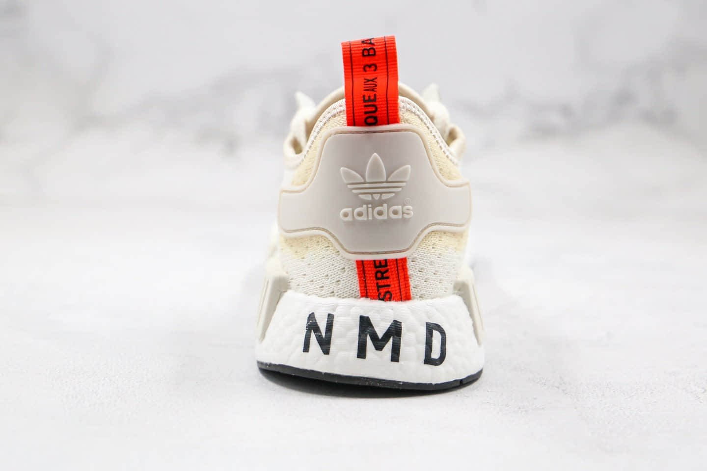 阿迪达斯adidas originals NMD_R1纯原版本三叶草缓震跑鞋米白色真爆大底 货号：G27938