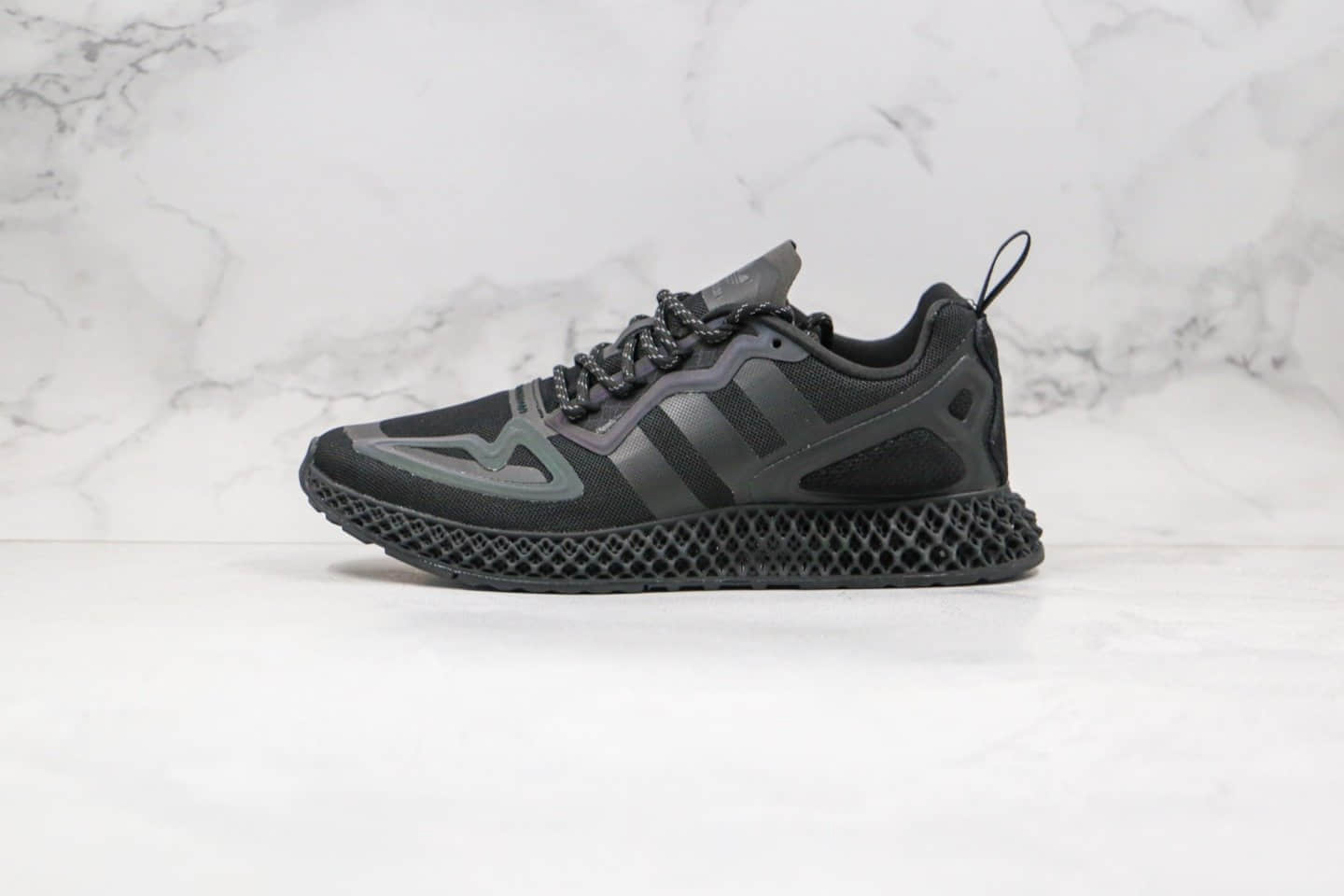阿迪达斯adidas Originals ZX 2K 4D纯原版本易烊千玺同款爆米花缓震4D打印跑鞋黑变色龙原材一比一打造 货号:FV9029