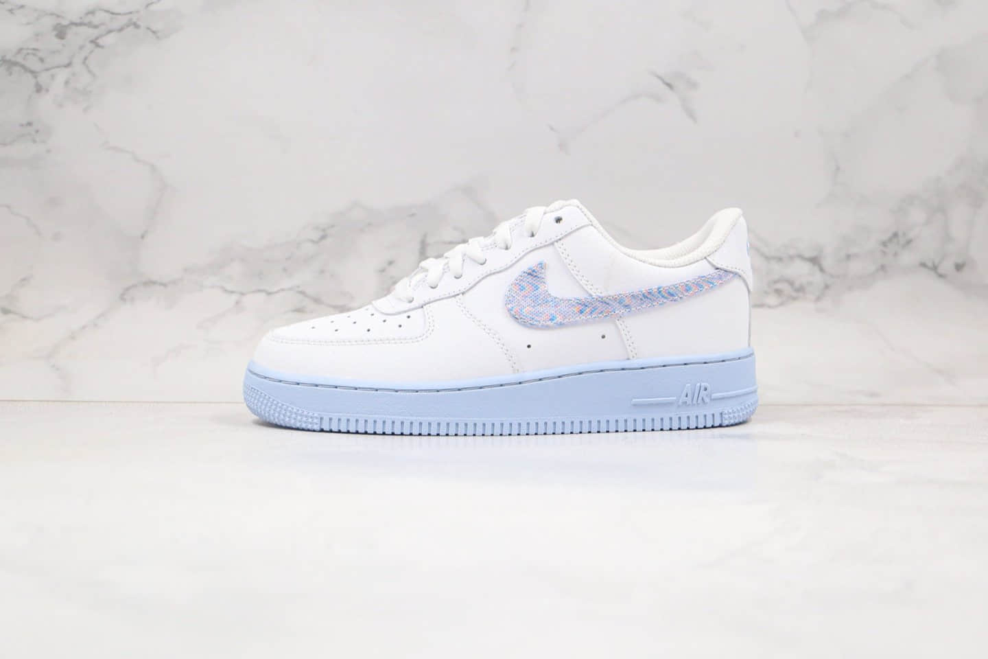 耐克Nike Air Force 1 Low“Hydrogen Blue”纯原版本空军一号低帮AF1氢蓝色内置真Sole气垫 货号：CZ0377-100