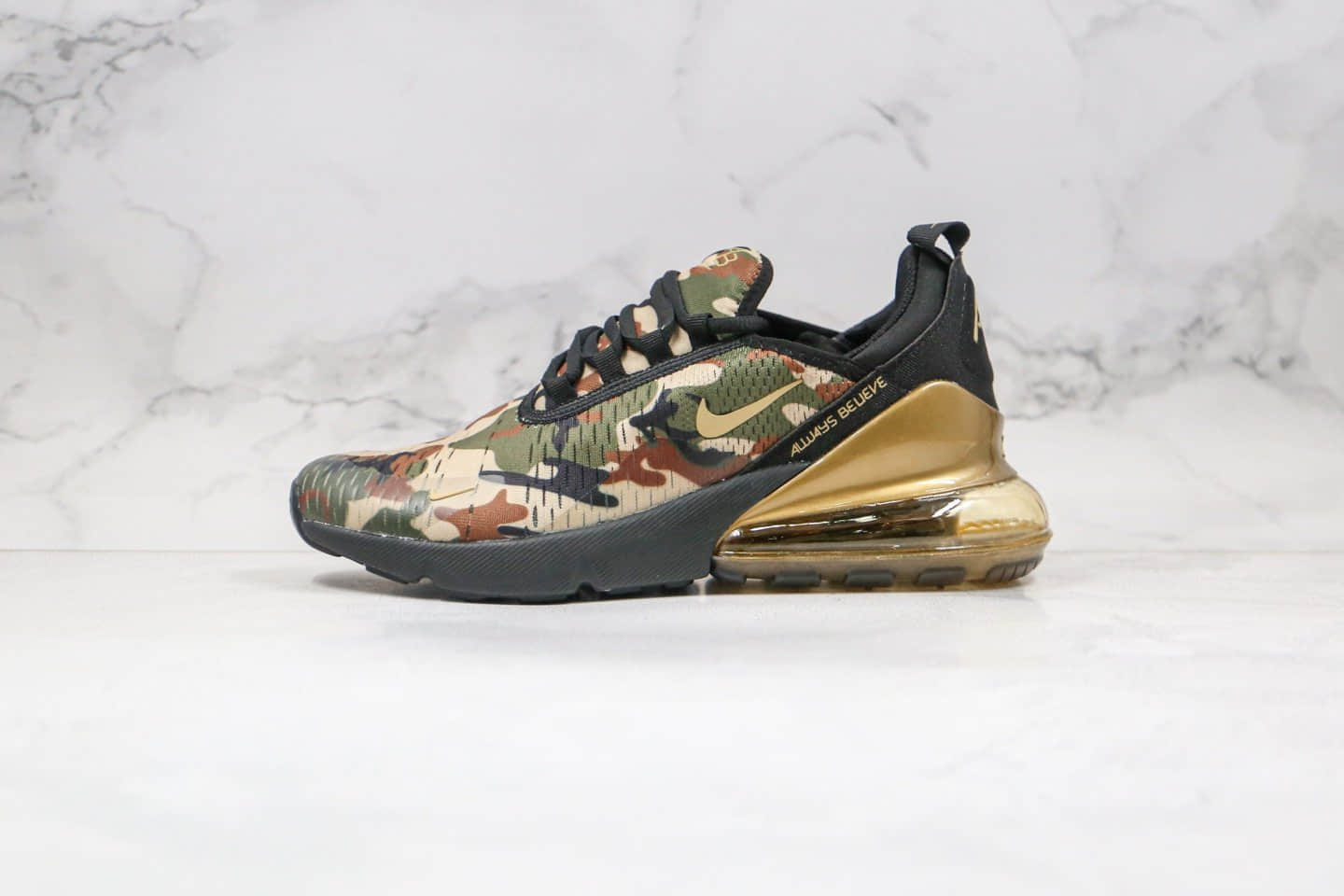 耐克Nike Air Max 270公司级版本半掌气垫慢跑鞋迷彩原盒原标 货号:BV7112-001