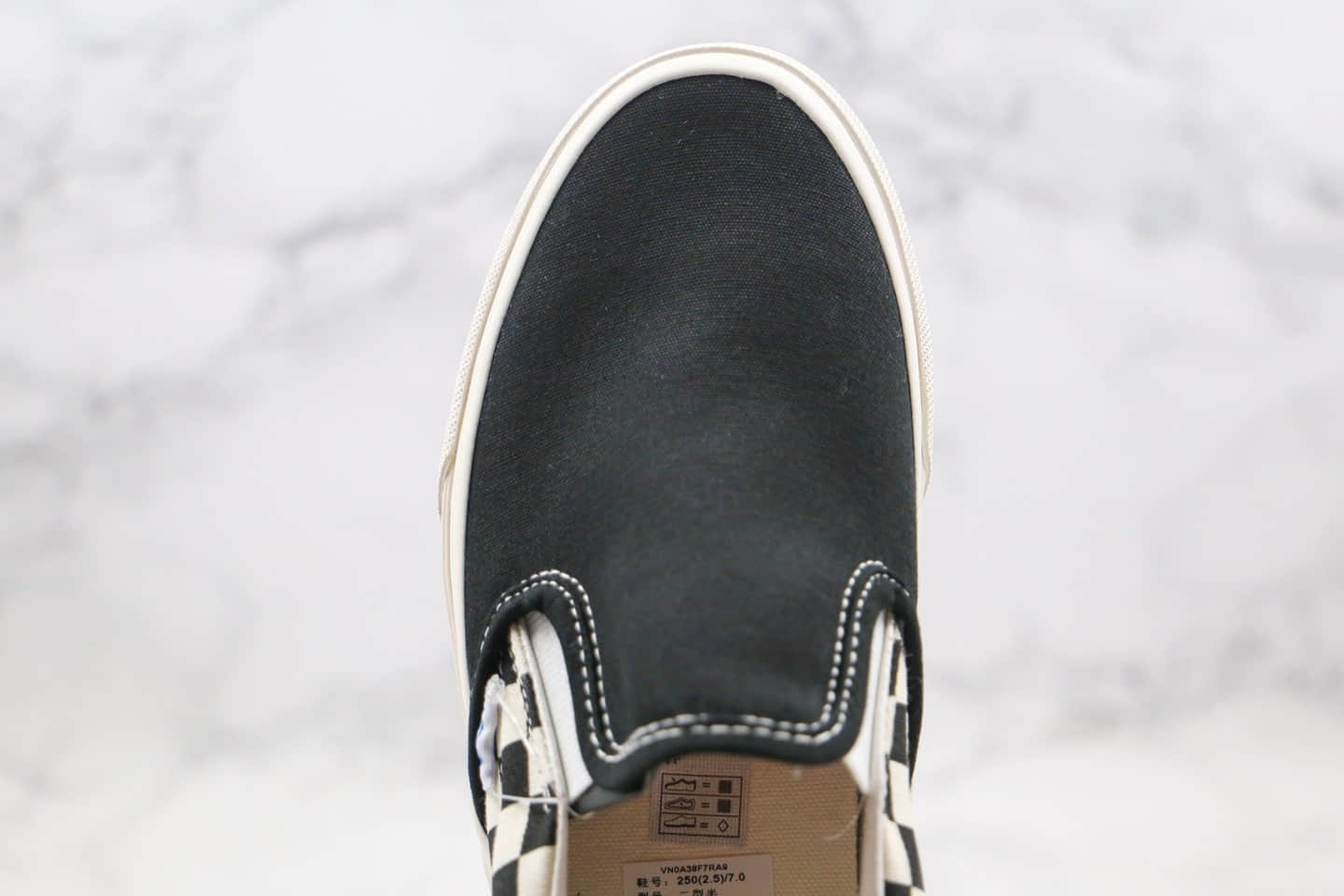 万斯Vans TM Slip On公司级版本低帮一脚蹬TM黑白色棋盘格子原盒原标 货号:T.M.-C10V