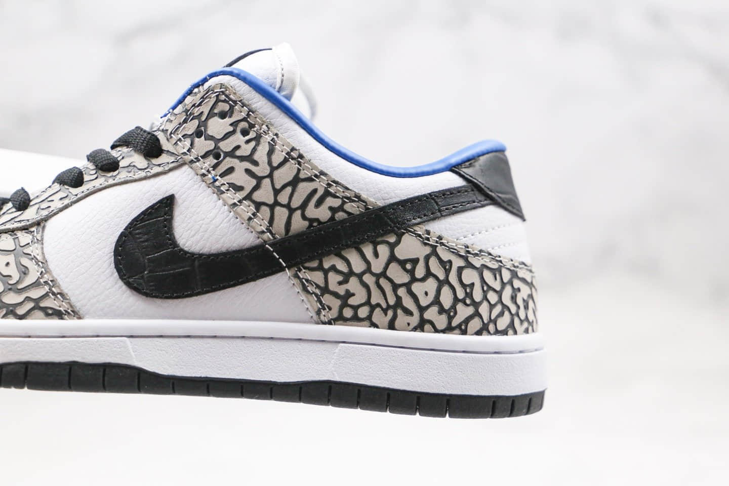 耐克Nike SB Dunk Low纯原版本低帮SB板鞋爆裂纹黑白色原楦原纸板开发 货号：CU1727-106