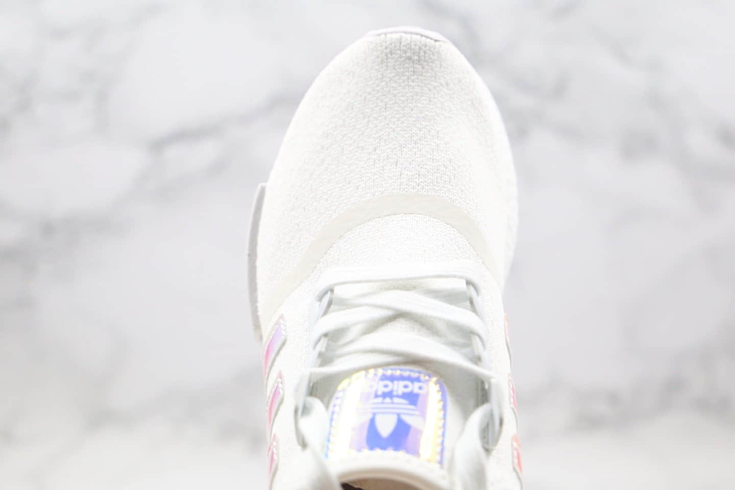 阿迪达斯adidas NMD R1纯原版本爆米花针织网面休闲跑步鞋白镭射巴斯夫真爆 货号：FY1263