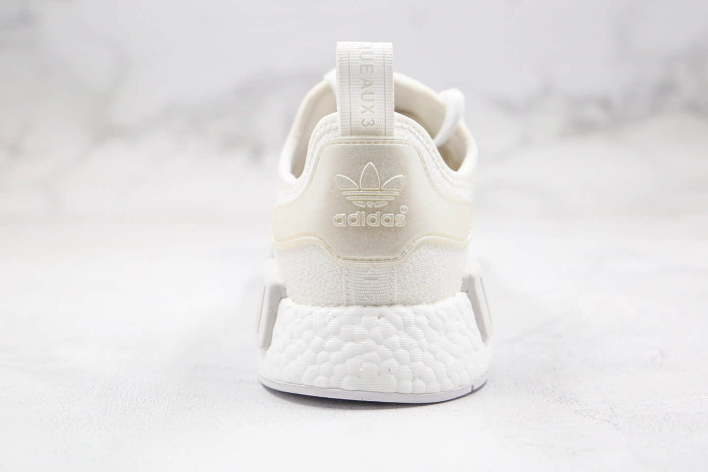 阿迪达斯adidas NMD R1纯原版本爆米花针织网面休闲跑步鞋白镭射巴斯夫真爆 货号：FY1263