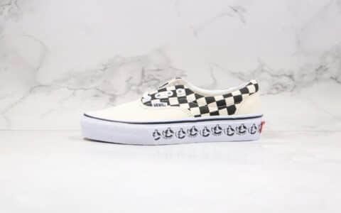 万斯Vans Era 95 x BMX联名款公司级版本低帮ERA棋盘格子大拇指印花帆布鞋米白色原盒原标 货号:VN0A4BV4V3H