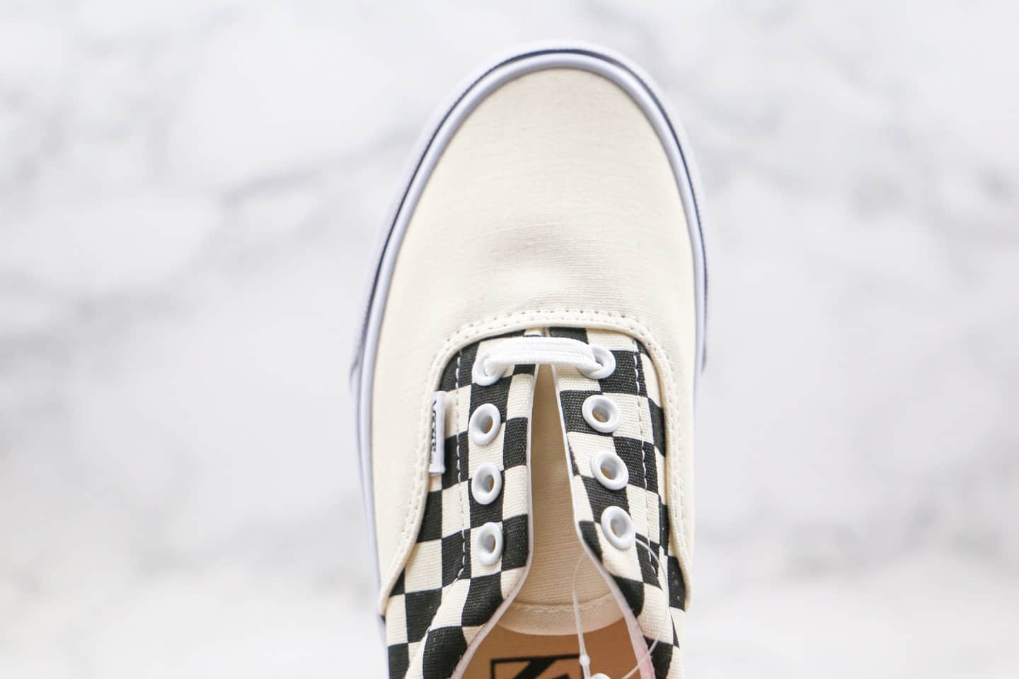 万斯Vans Era 95 x BMX联名款公司级版本低帮ERA棋盘格子大拇指印花帆布鞋米白色原盒原标 货号:VN0A4BV4V3H