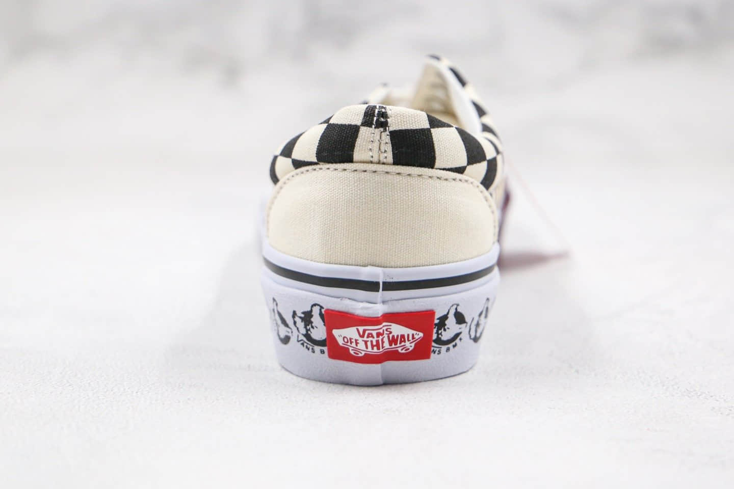 万斯Vans Era 95 x BMX联名款公司级版本低帮ERA棋盘格子大拇指印花帆布鞋米白色原盒原标 货号:VN0A4BV4V3H