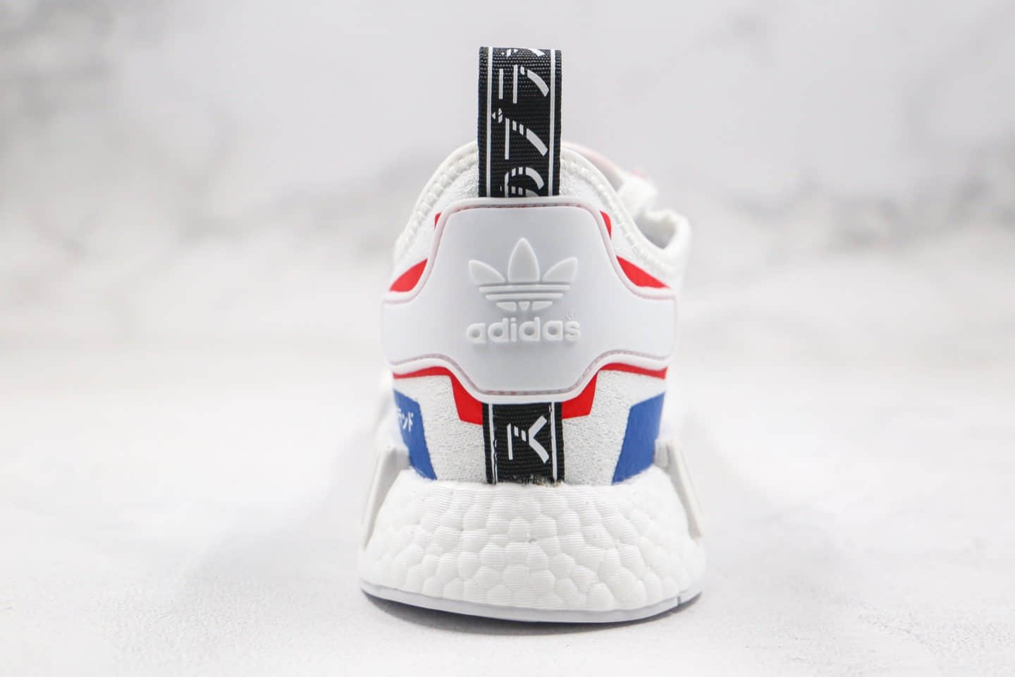阿迪达斯adidas NMD R1纯原版本爆米花跑鞋NMD日文撞色白彩虹配色内置真爆米花缓震大底 货号:FY1432