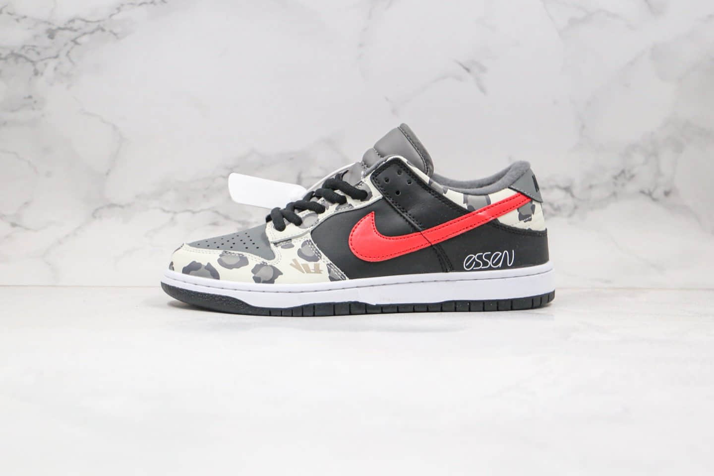 耐克Nike SB Dunk Low Pro 2020版纯原版本低帮DUNK迷彩波点ESSEN灰黑红色板鞋内置气垫原盒原标 货号：CU1727-006