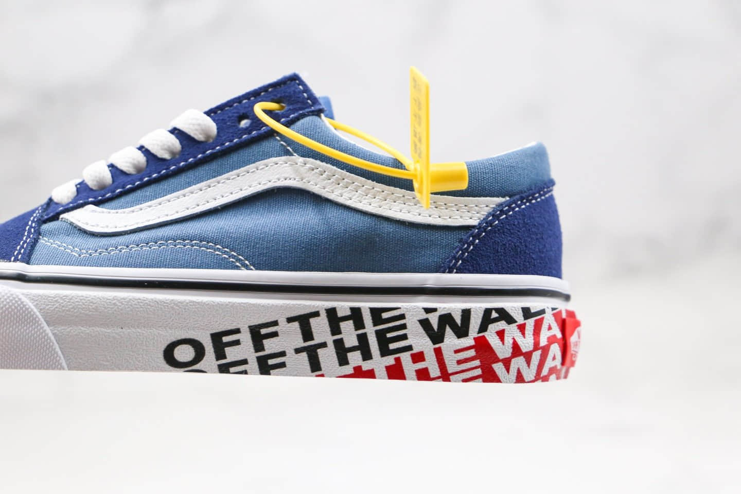 万斯Vans Old Skool Off The Wall公司级版本低帮字母涂鸦越墙标语海军蓝白色硫化帆布鞋原盒原标 货号:VN0A38G1VRI