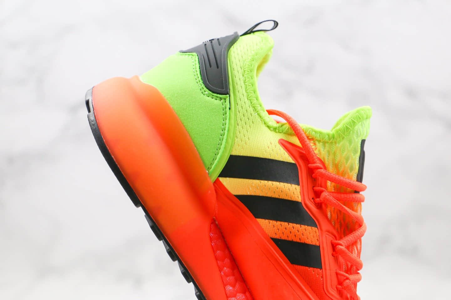 阿迪达斯Adidas Originals ZX 2K Boost纯原版本易烊千玺同款ZX 2K爆米花跑鞋橙绿色原楦头纸板打造 货号:FV0482