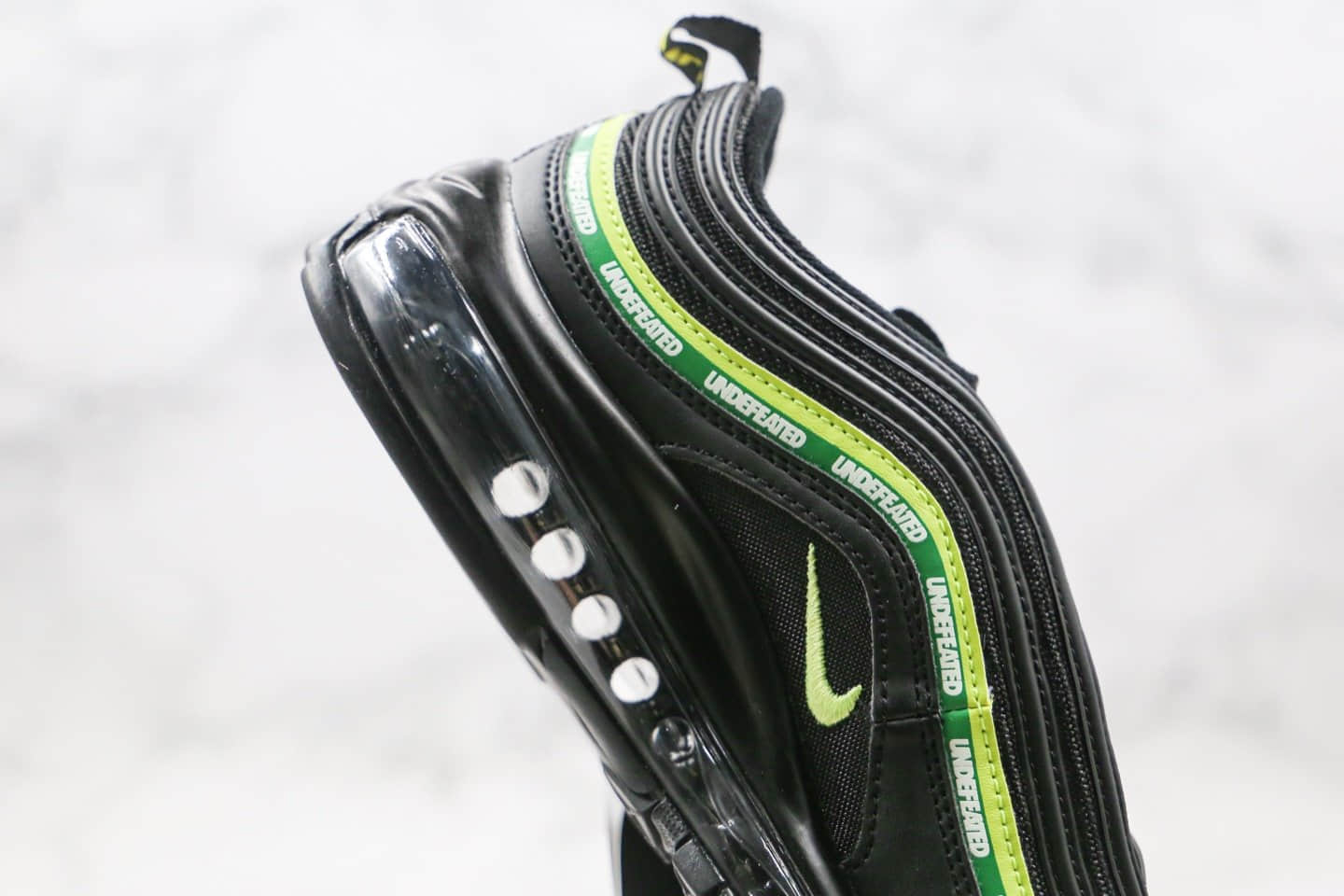 耐克Nike AIR MAX 97纯原版本子弹头气垫鞋Max97黑绿色内置全掌真气垫原鞋开模一比一打造 货号：AJ1986-111