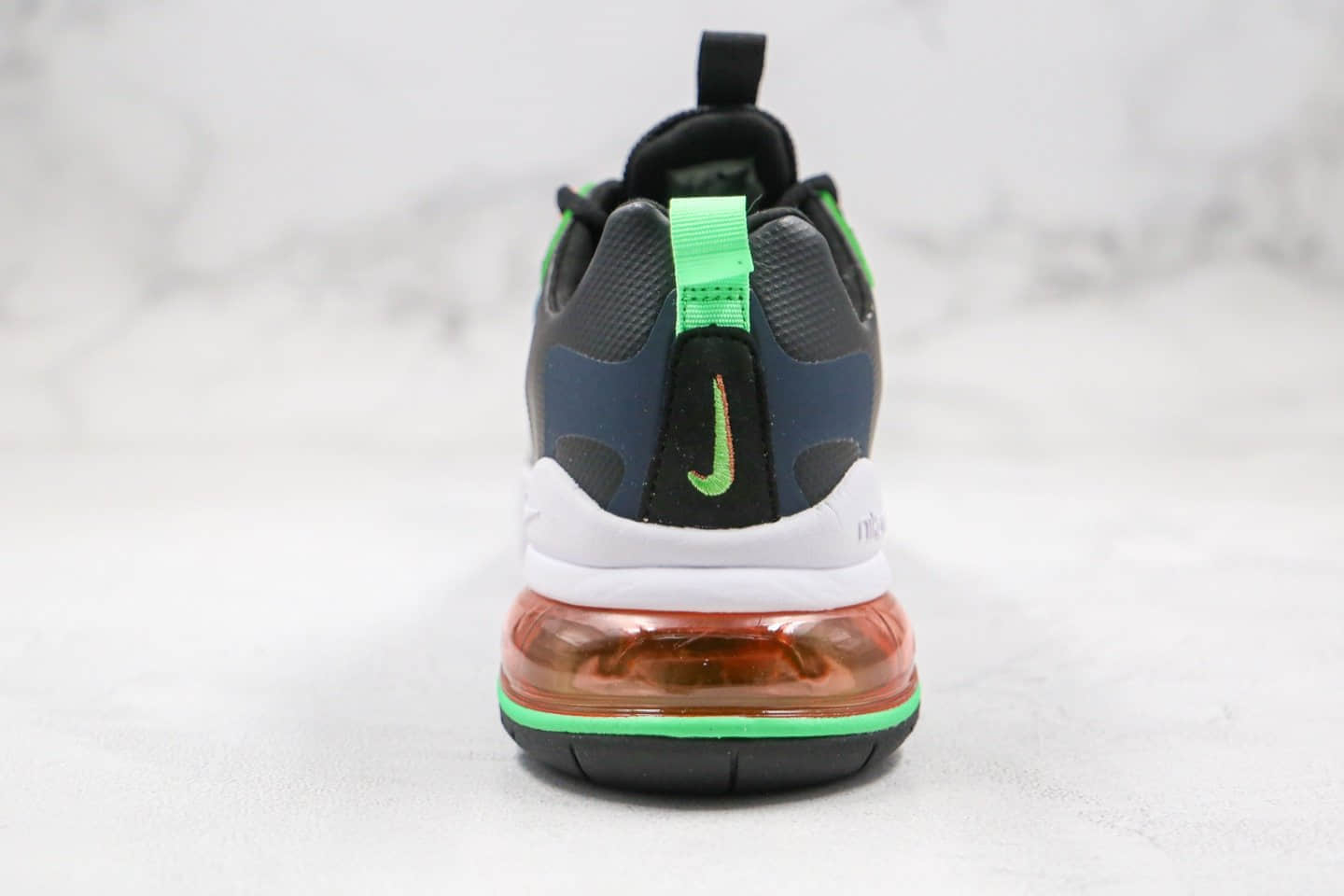 耐克Nike React Air Max 270 React LA Edition纯原版本高桥盾网纱系列Max270气垫鞋黑渐变红绿色内置真小潘气垫 货号：CK6547-001