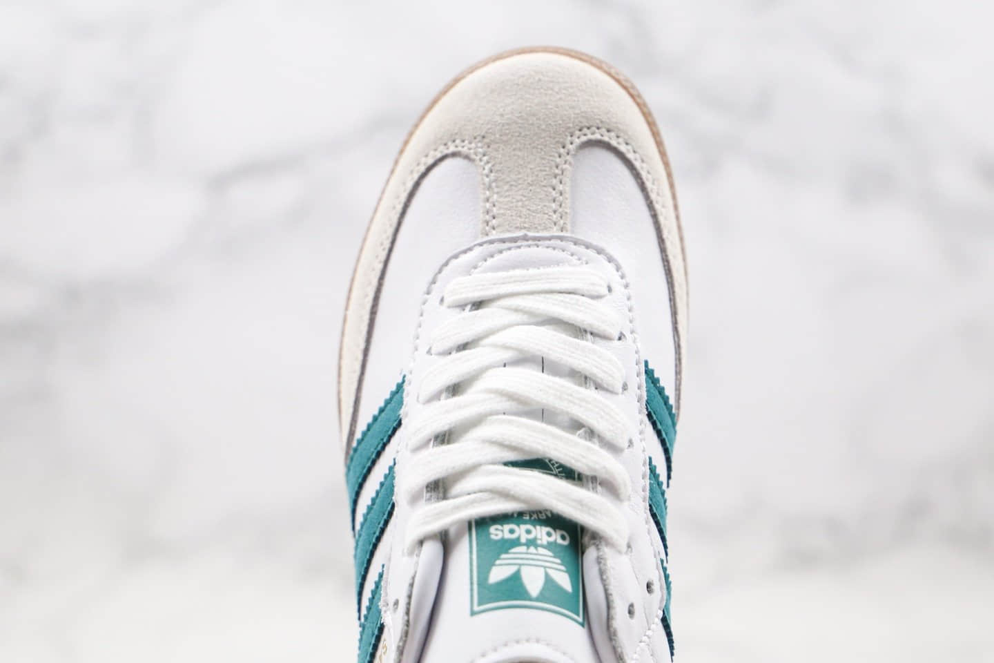 阿迪达斯Adidas Samba OG纯原版本三叶草桑巴板鞋白绿色原楦头纸板打造原盒原标 货号:B75680