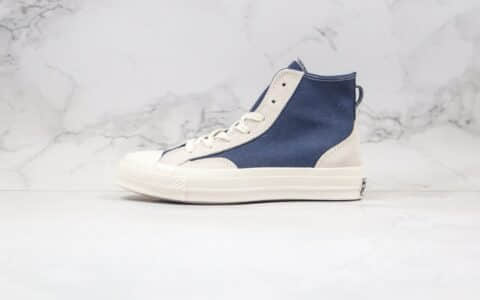 匡威Converse FOG公司级版本恐惧上帝高帮平替奶白蓝色拼色撞色解构帆布鞋原楦头纸板打造 货号:168604C
