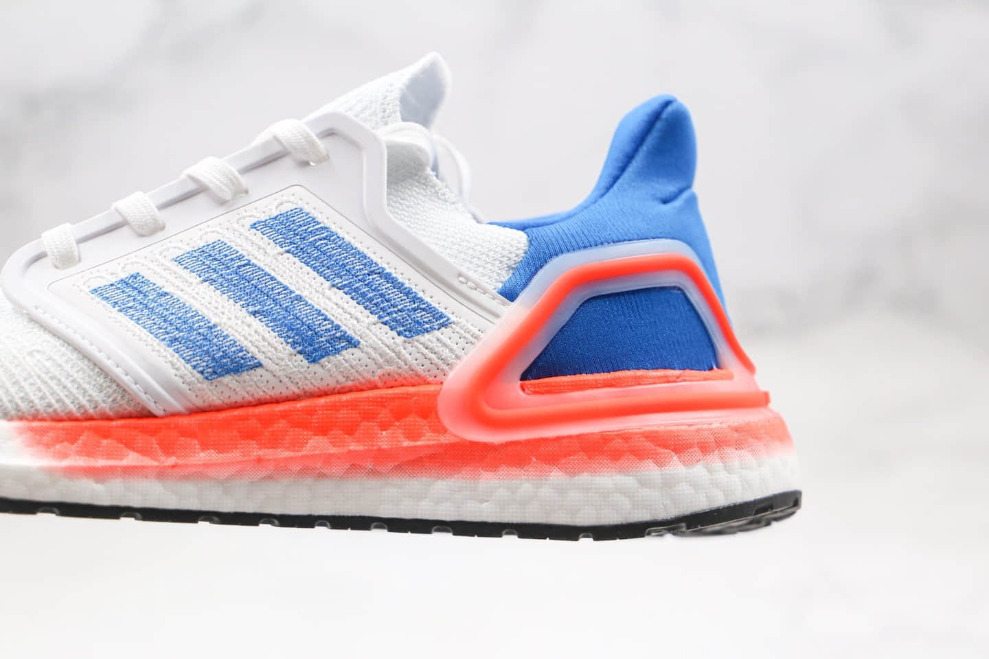 阿迪达斯Adidas Ultra Boost 20 Consortium纯原版本北美限定UB6.0白蓝橙色爆米花跑鞋原厂巴斯夫大底 货号:FY3453