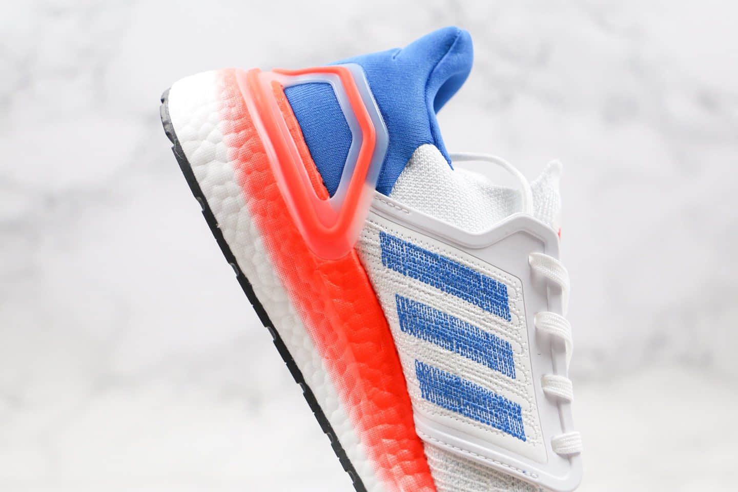 阿迪达斯Adidas Ultra Boost 20 Consortium纯原版本北美限定UB6.0白蓝橙色爆米花跑鞋原厂巴斯夫大底 货号:FY3453