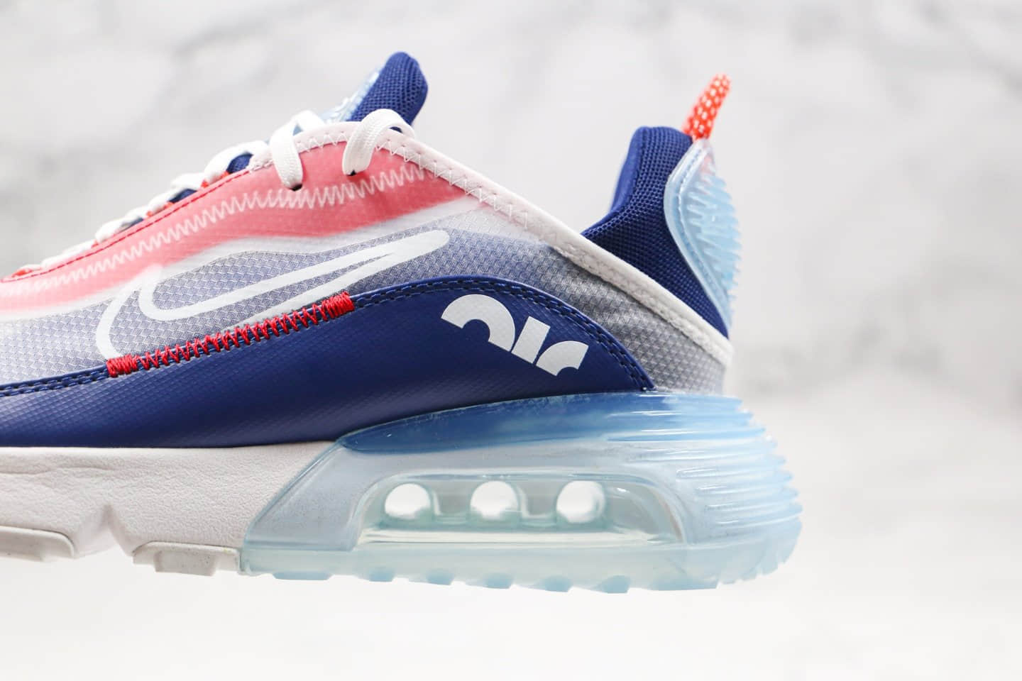 耐克Nike Max 2090纯原版本半透明网纱材质王一博代言款Max2090太空气垫鞋蓝红色内置真实气垫 货号：CT1091-101