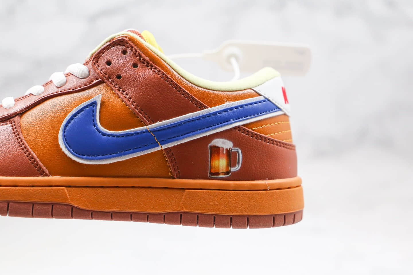 耐克Nike Dunk Low Pro 2020版纯原版本低帮啤酒棕蓝小麦色SB DUNK板鞋内置Zoom气垫 货号：3131170-741