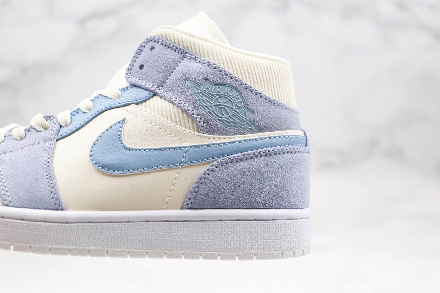 乔丹Air Jordan 1 Mid纯原版本中帮AJ1小巴黎雾霾灰蓝色原档案数据开发原盒原标 货号:DA4666-100