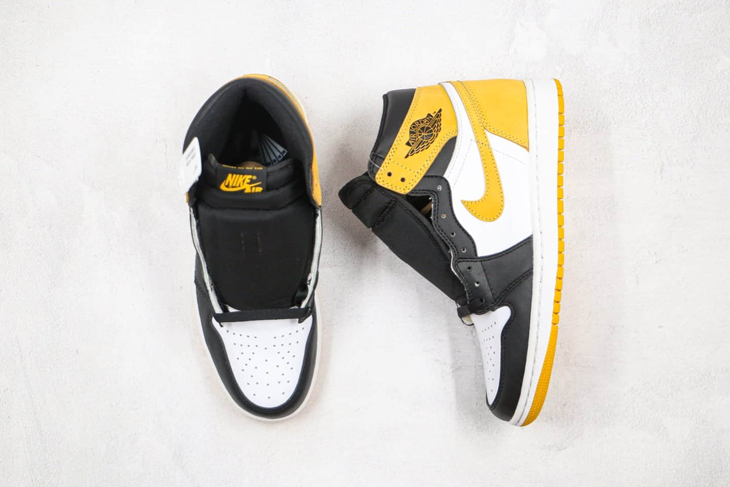 乔丹Air Jordan 1 Retro High OG Yellow Ochre纯原版本高帮AJ1黑黄脚趾正确后跟定型原厂皮料 货号:555088-109