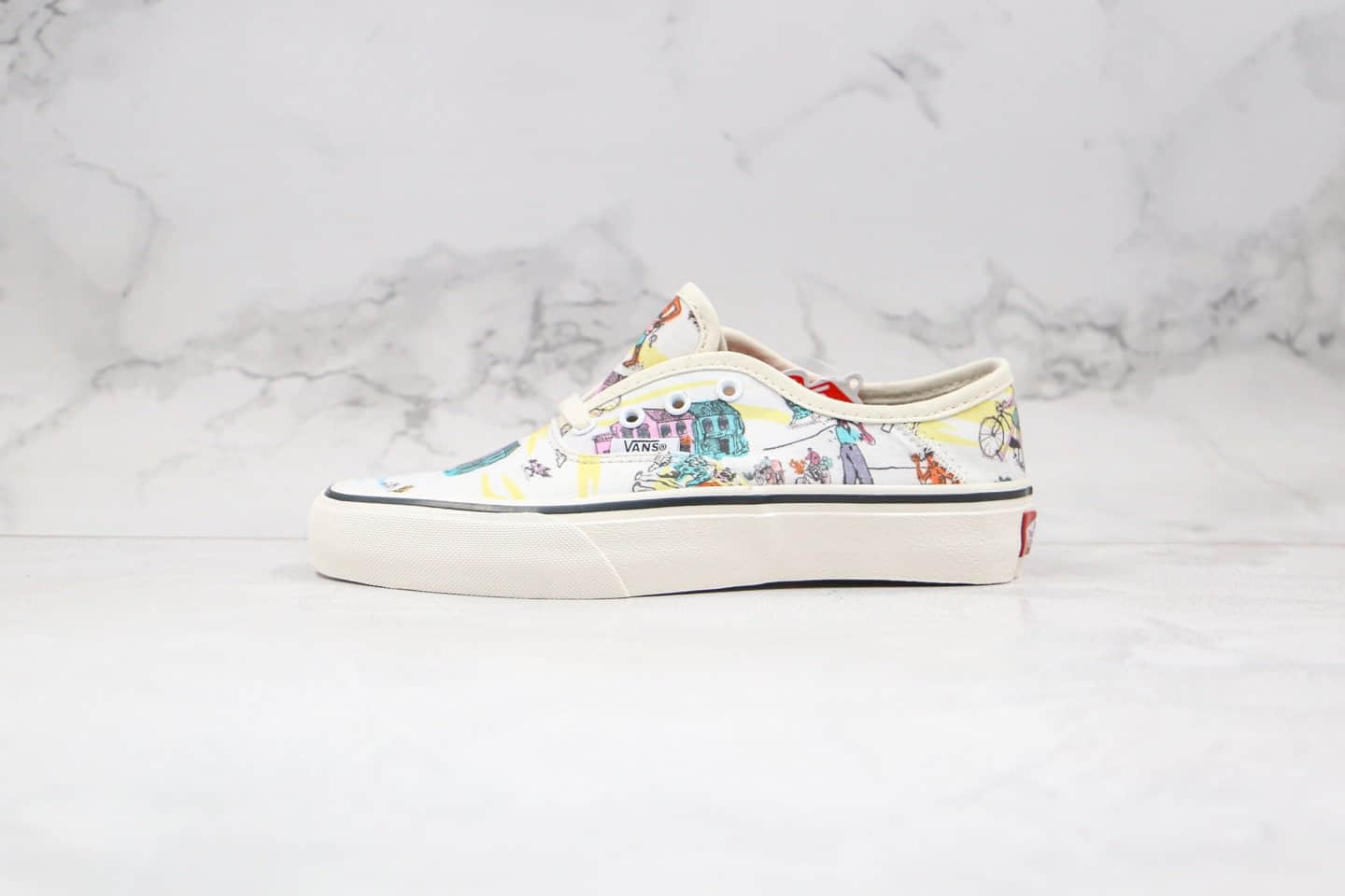 万斯Vans Kide Authentic Surf公司级版本基德联名板鞋水墨画插画印花白色原档案数据开发 货号:VN0A3MU6WOK