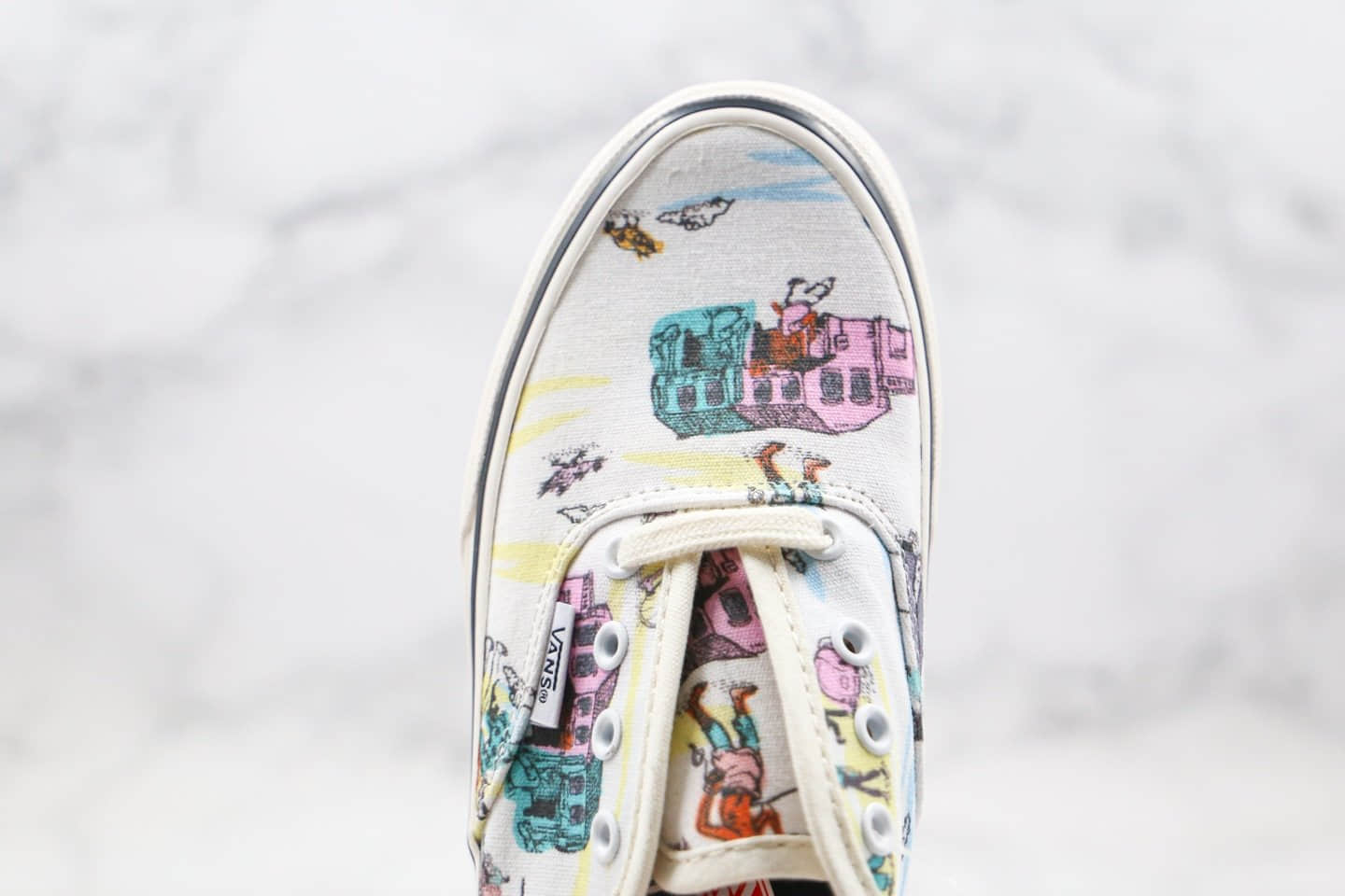 万斯Vans Kide Authentic Surf公司级版本基德联名板鞋水墨画插画印花白色原档案数据开发 货号:VN0A3MU6WOK