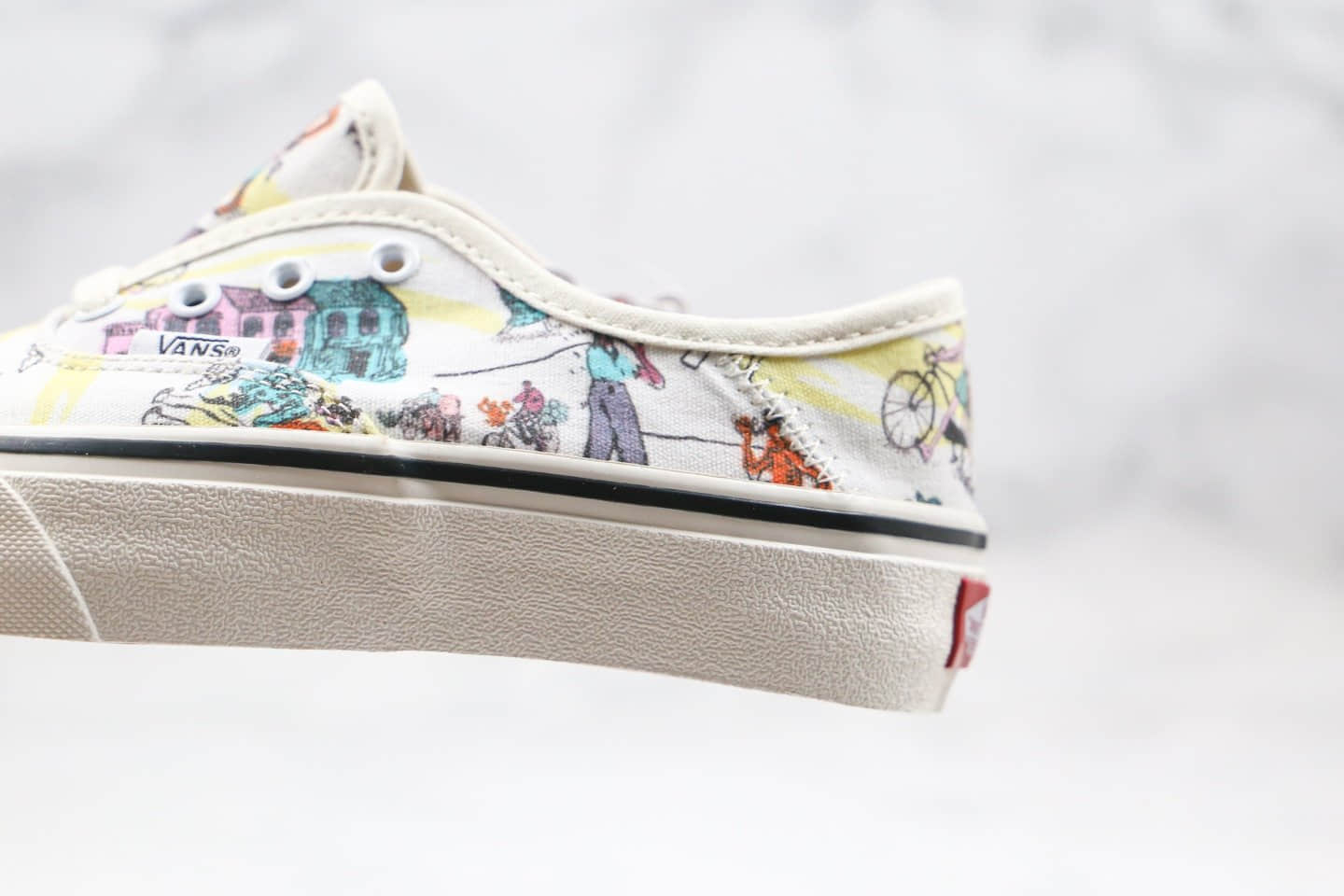 万斯Vans Kide Authentic Surf公司级版本基德联名板鞋水墨画插画印花白色原档案数据开发 货号:VN0A3MU6WOK