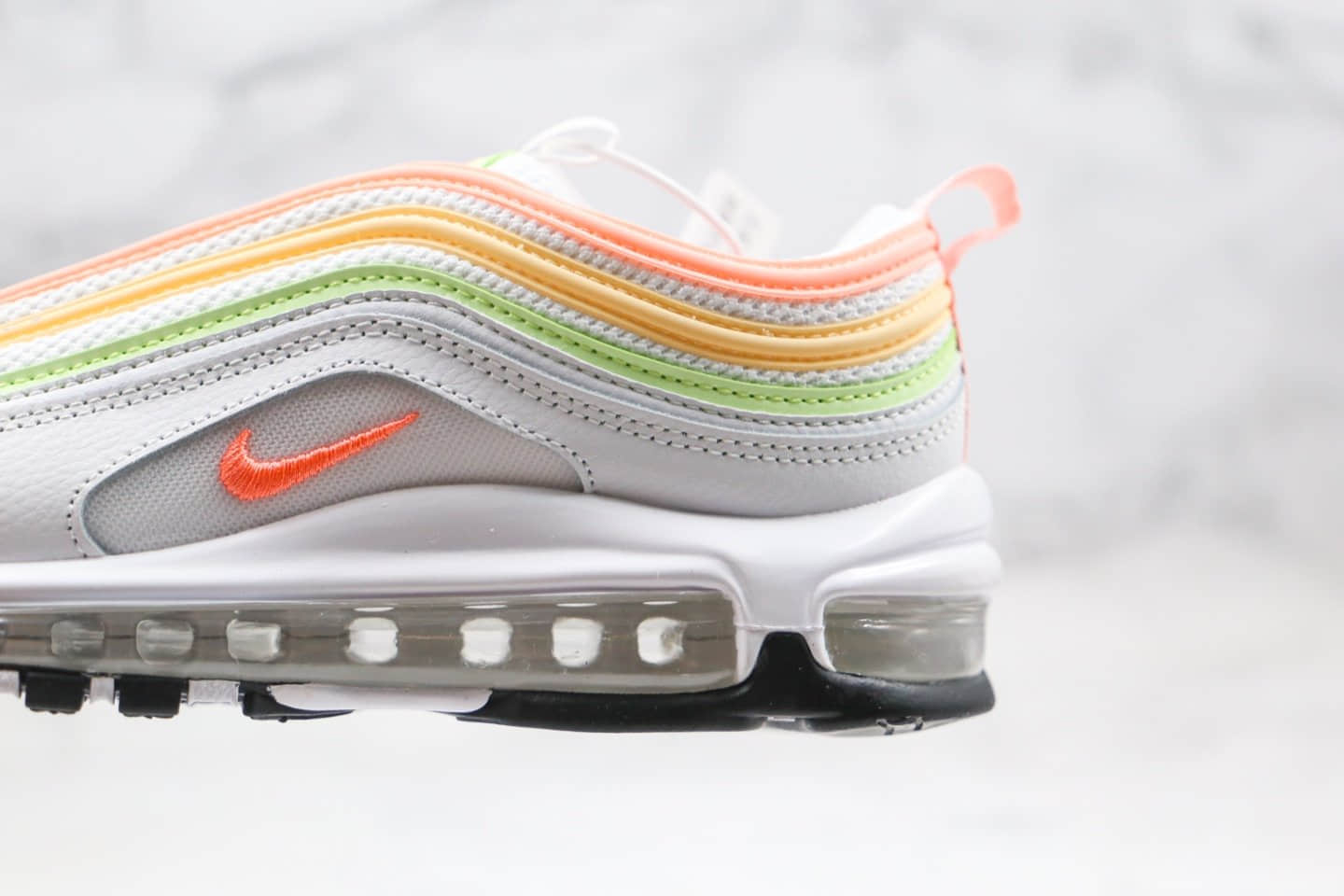 耐克Nike Air Max 97 ESS纯原版本子弹跑鞋白甜瓜橙原楦开发楦型 货号：CZ6087-100
