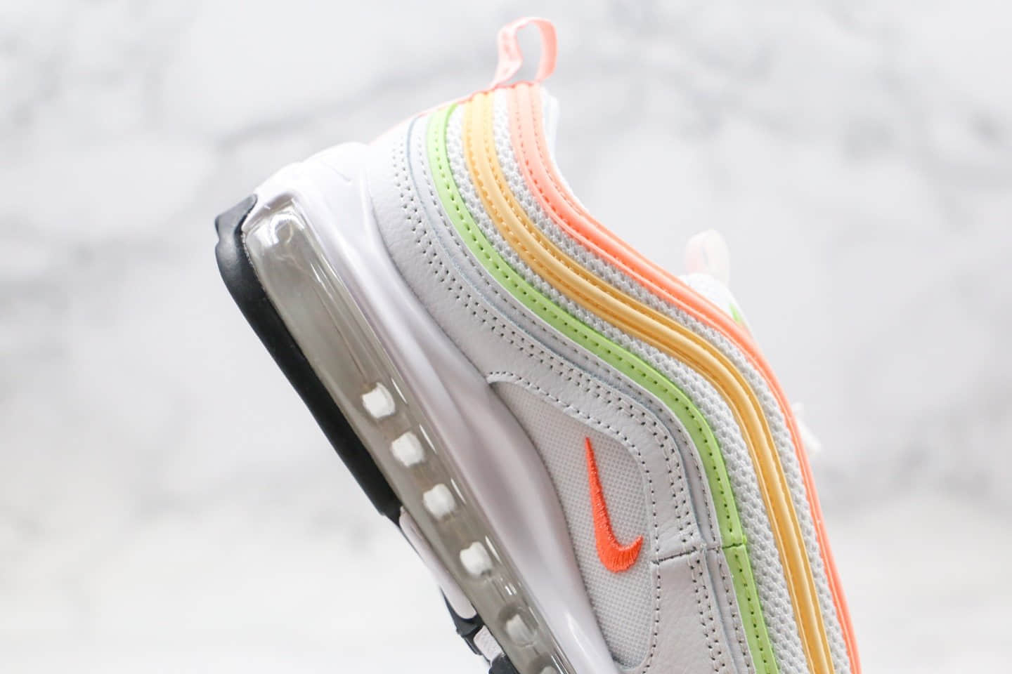 耐克Nike Air Max 97 ESS纯原版本子弹跑鞋白甜瓜橙原楦开发楦型 货号：CZ6087-100