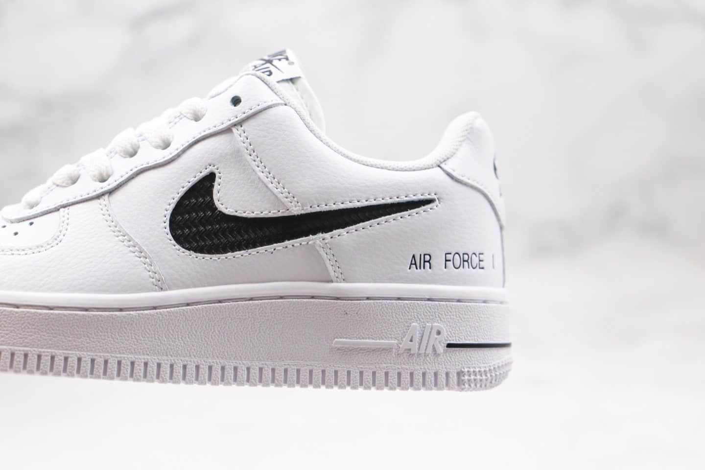 耐克Nike Air Force 1 Low纯原版本AF1空军一号低帮白黑色镂空Logo内置全掌Solo 货号:CZ7377-100