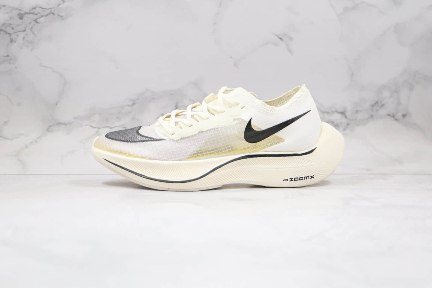 耐克Nike ZoomX Vaporfly Next%公司级版本马拉松跑鞋白色原厂武士黑盒 货号:CT9133-100