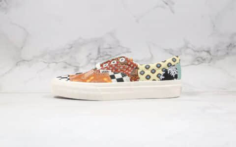 万斯VANS Era公司级版本低帮硫化板鞋腰果花配色花卉图案拼接不对称系列原楦头纸板打造 货号:VN0A4U391IO