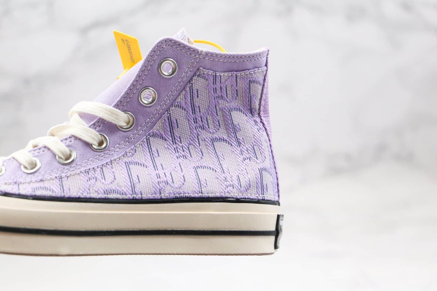 匡威Dior x Converse 1970S纯原版本迪奥联名款高帮帆布鞋香芋紫配色正确双围条硫化蓝底 货号:167862C