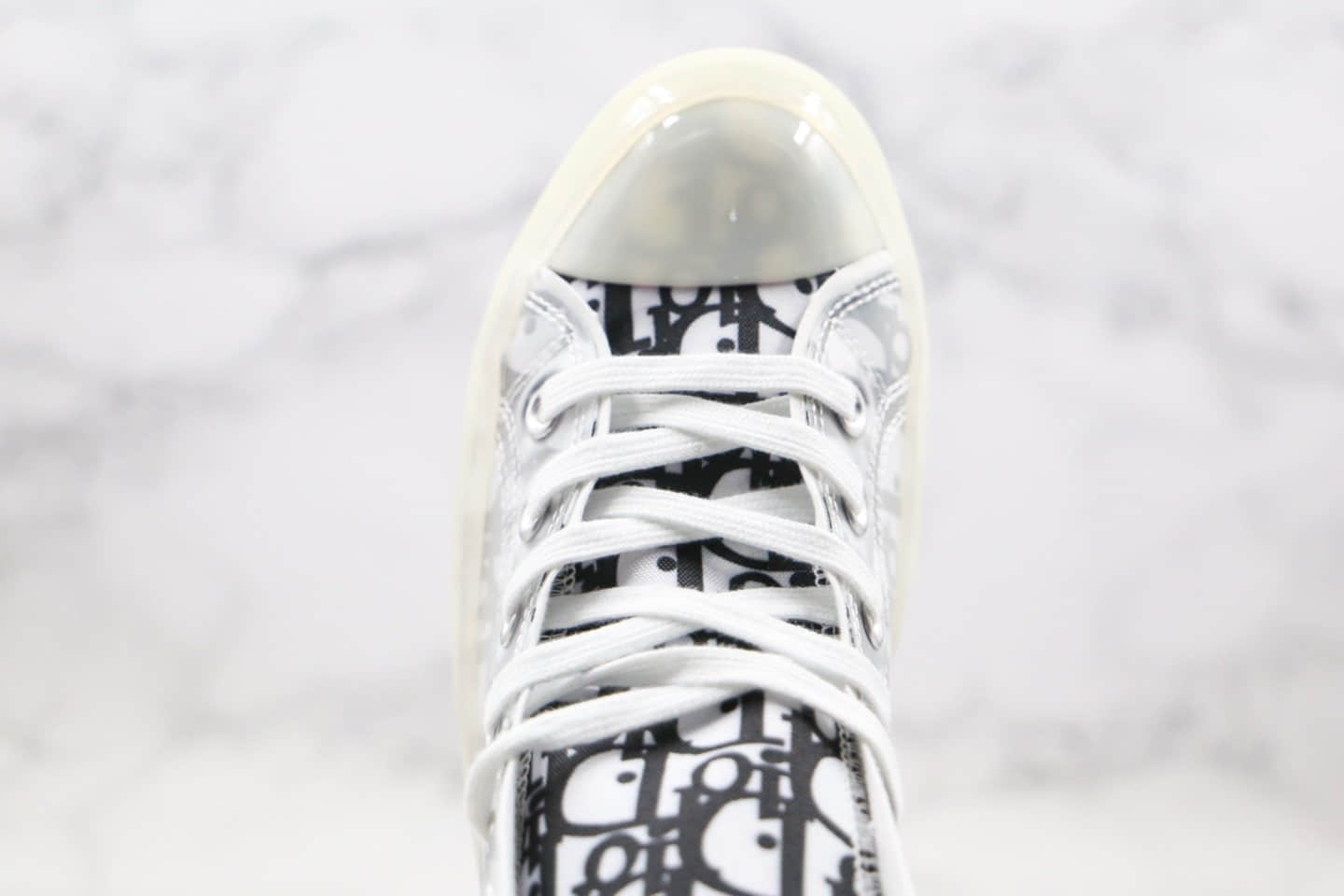 匡威Converse chuck x Dior纯原版本迪奥联名款高帮水晶底帆布鞋白黑色原档案数据开发原盒原标