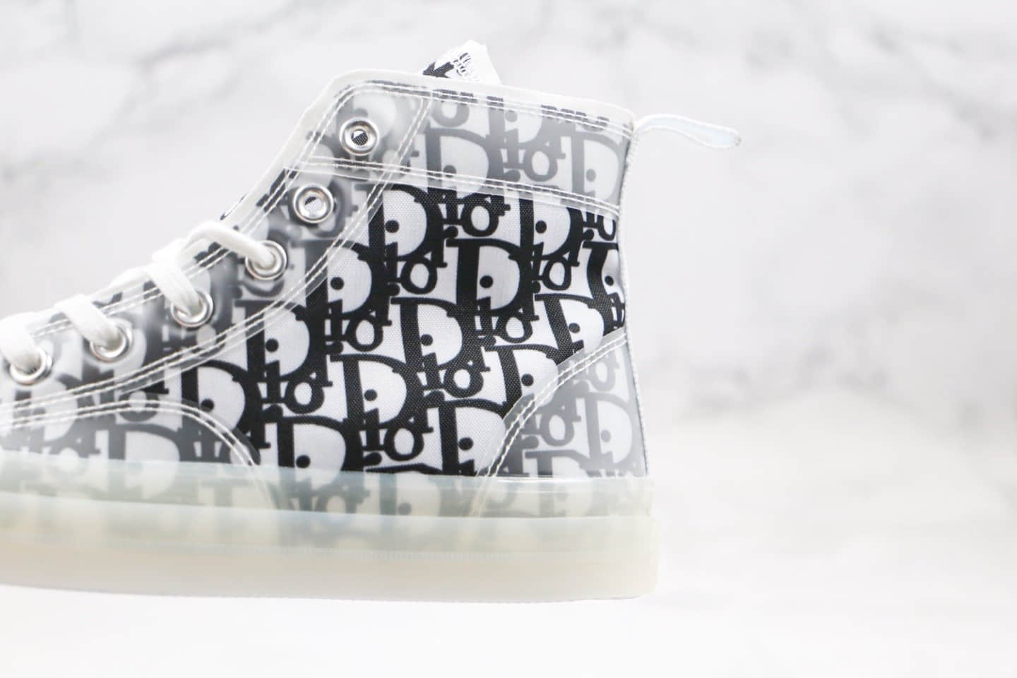 匡威Converse chuck x Dior纯原版本迪奥联名款高帮水晶底帆布鞋白黑色原档案数据开发原盒原标