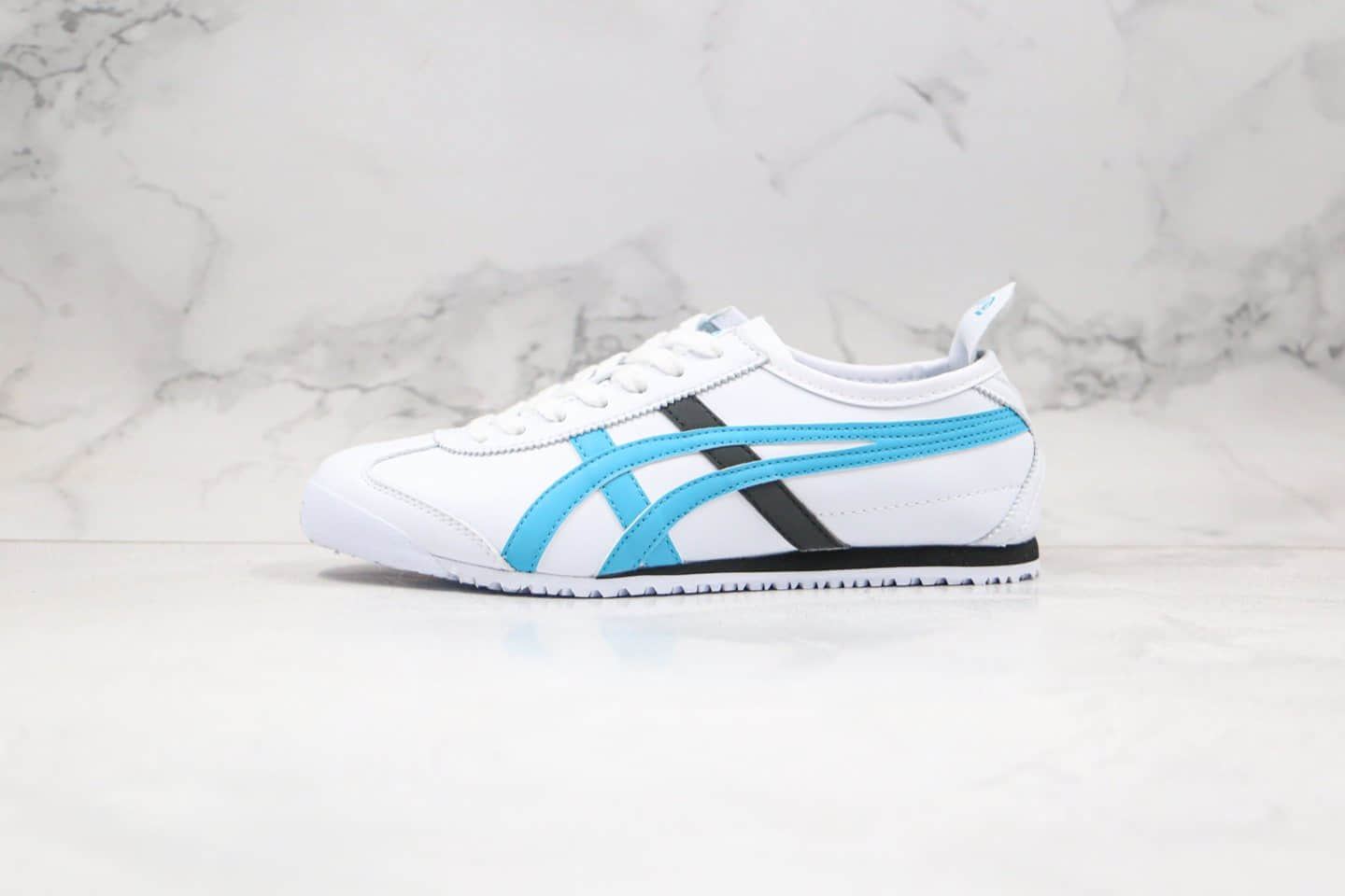 亚瑟士Asics Tiger Mexico 66纯原版本鬼冢虎阿斯克帆布鞋白蓝黑色四联吊牌齐全原盒原标 货号:B808K-0822